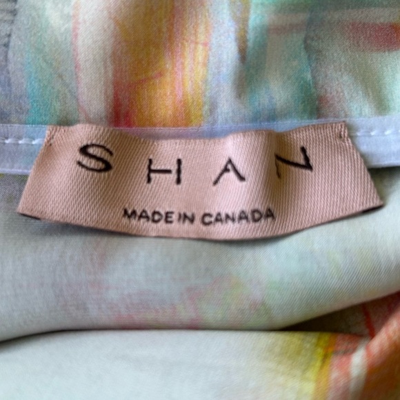 NWT Shan Canada Serena Silk Multicolor Strapless Dress tiered excellent Size 6 - Picture 5 of 10